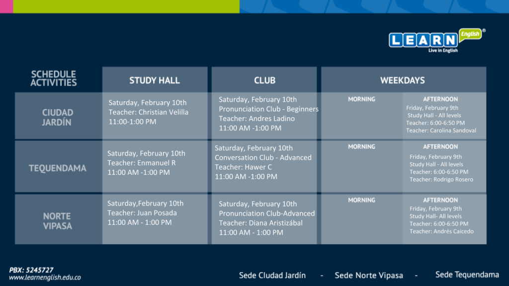 horario-learn-english