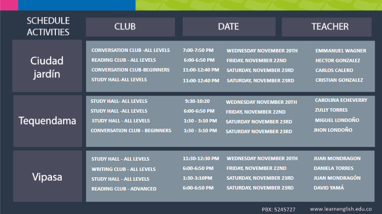 horario-learn-english